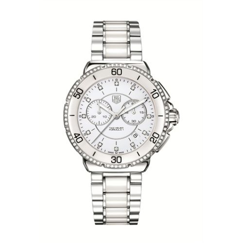 Formula 1 Chronograph Quartz 41 Paslanmaz Çelik / Elmas / Beyaz / Bilezik