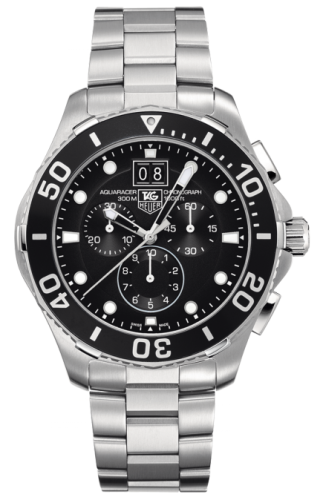 Aquaracer 300M Quartz Chronograph 43 Paslanmaz Çelik / Siyah / Bilezik