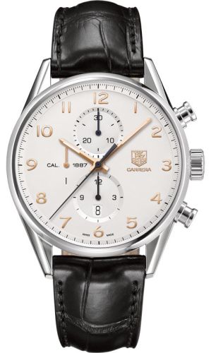 TAG Heuer Carrera Calibre 1887 43 Paslanmaz Çelik / Gümüş / Alligator, referans CAR2012.FC6235