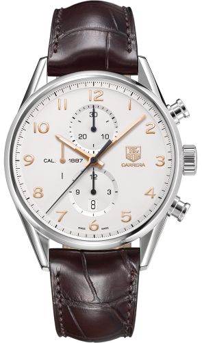 TAG Heuer Carrera Calibre 1887 43 Paslanmaz Çelik / Gümüş / Alligator, referans CAR2012.FC6236