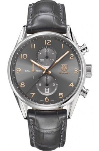 TAG Heuer Carrera Calibre 1887 43 Paslanmaz Çelik / Gri / Alligator, referans CAR2013.FC6313