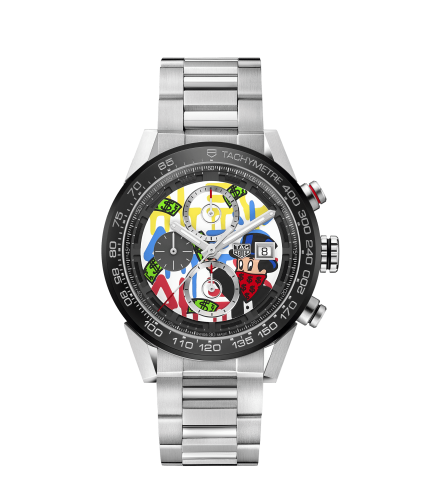 TAG Heuer Carrera Calibre Heuer 01 43 Paslanmaz Çelik / Siyah Seramik / Alec Monopoly, referans CAR201AA.BA0714