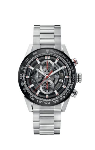 Carrera Calibre Heuer 01 43 Paslanmaz Çelik / Siyah Seramik / İskelet / Bilezik