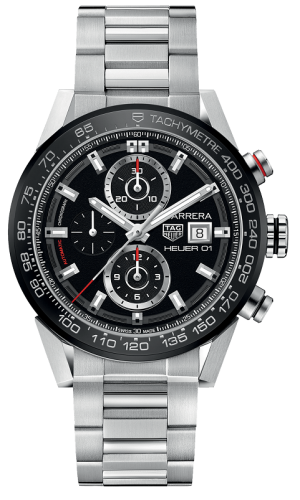 TAG Heuer Carrera Calibre Heuer 01 43 Paslanmaz Çelik / Siyah / Bilezik, referans CAR201Z.BA0714