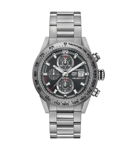TAG Heuer Carrera Calibre Heuer 01 43 Titanyum / Gri / Bilezik, referans CAR208Z.BF0719