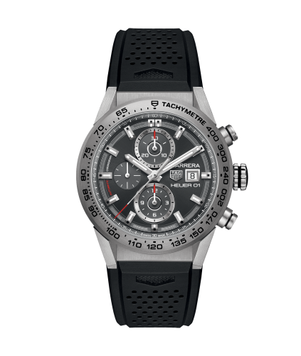 TAG Heuer Carrera Calibre Heuer 01 43 Titanyum / Gri / Kauçuk, referans CAR208Z.FT6046