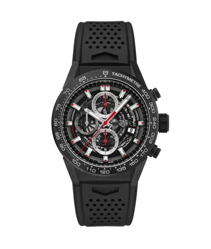 TAG Heuer Carrera Calibre Heuer 01 43 Siyah Seramik / Paslanmaz Çelik / Kauçuk, referans CAR2090.FT6088
