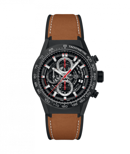 TAG Heuer Carrera Calibre Heuer 01 43 Siyah Seramik / Paslanmaz Çelik / Kauçuk, referans CAR2090.FT6124