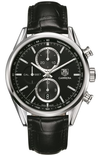 TAG Heuer Carrera Calibre 1887 41 Paslanmaz Çelik / Siyah / Alligator, referans CAR2110.FC6266