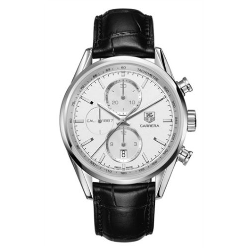Carrera Calibre 1887 41 Paslanmaz Çelik / Gümüş / Alligator