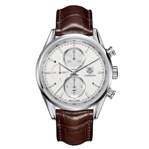 Carrera Calibre 1887 41 Paslanmaz Çelik / Gümüş / Alligator