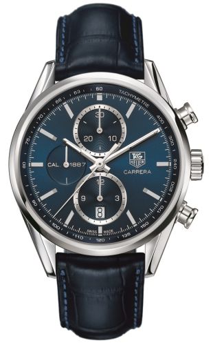 TAG Heuer Carrera Calibre 1887 41 Paslanmaz Çelik / Mavi / Alligator, referans CAR2115.FC6292