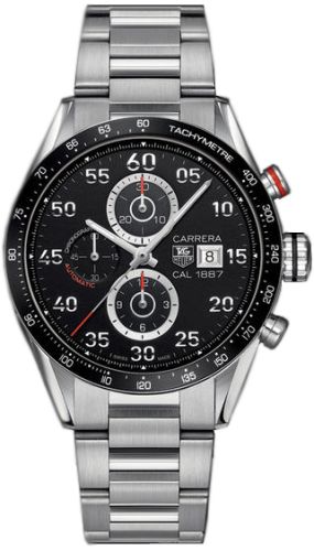 TAG Heuer Carrera Calibre 1887 43 Paslanmaz Çelik / Siyah / Bilezik, referans CAR2A10.BA0799