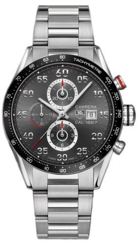 TAG Heuer Carrera Calibre 1887 43 Paslanmaz Çelik / Gri / Bilezik, referans CAR2A11.BA0799
