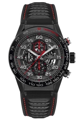 TAG Heuer Carrera Calibre Heuer 01 45 Paslanmaz Çelik / İskelet / Calf, referans CAR2A1H.FT6101