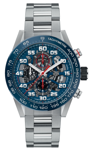 TAG Heuer Carrera Calibre Heuer 01 45 Paslanmaz Çelik / İskelet / Kırmızı Bull Racing Special Edition, referans CAR2A1K.BA0703
