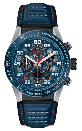 TAG Heuer Carrera Calibre Heuer 01 45 Paslanmaz Çelik / İskelet / Kırmızı Bull Racing Special Edition, referans CAR2A1N.FT6100