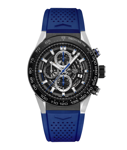 TAG Heuer Carrera Calibre Heuer 01 45 Paslanmaz Çelik / İskelet / Kauçuk /  Mavi Touch, referans CAR2A1T.FT6052