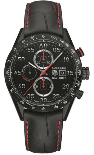 TAG Heuer Carrera Calibre 1887 43 Titanyum / Siyah / Alligator / Racing, referans CAR2A80.FC6237