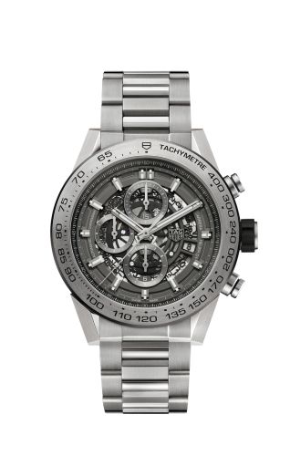 TAG Heuer Carrera Calibre Heuer 01 45 Titanyum / Gri Phantom / Bilezik, referans CAR2A8A.BF0707