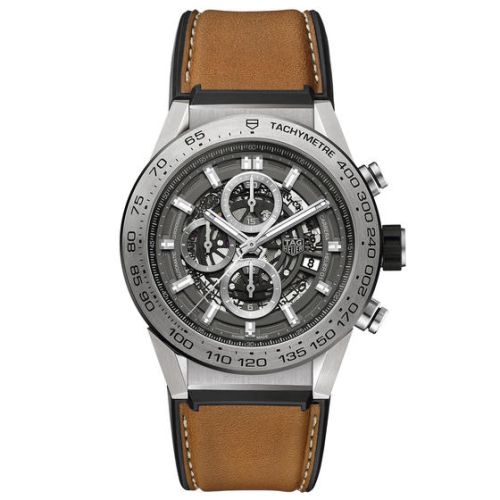 TAG Heuer Carrera Calibre Heuer 01 45 Titanyum / Gri Phantom / Barenia, referans CAR2A8A.FT6072