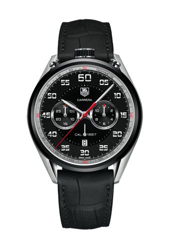 TAG Heuer Carrera Calibre 1887 45  Bullhead Paslanmaz Çelik / Titanyum / Siyah / Alligator, referans CAR2C12.FC6327