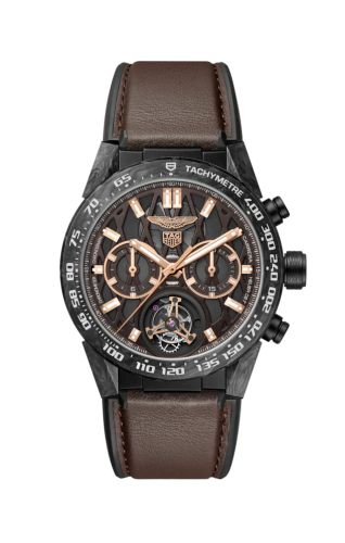 TAG Heuer Carrera Calibre Heuer 02T 45 Chronograph Tourbillon Aston Martin, referans CAR5A8E.FT6181