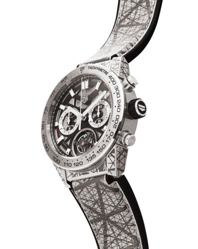 TAG Heuer Carrera Calibre Heuer 02T 45 Chronograph Tourbillon Titanyum / Cortina, referans CAR5A8L.FT6167