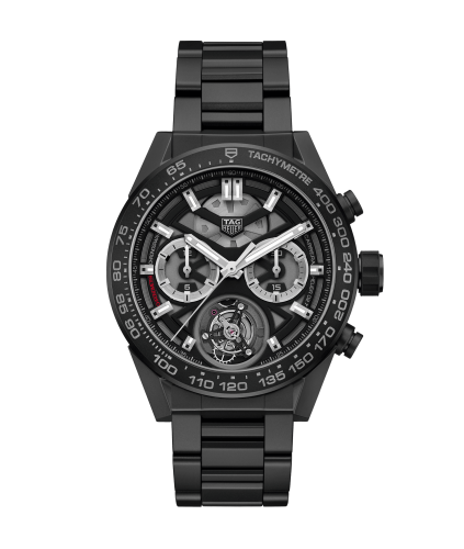 TAG Heuer Carrera Calibre Heuer 02T 45 Chronograph Tourbillon Seramik / Bilezik, referans CAR5A90.BH0742