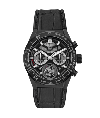 TAG Heuer Carrera Calibre Heuer 02T 45 Chronograph Tourbillon Seramik / Alligator, referans CAR5A90.FC6415