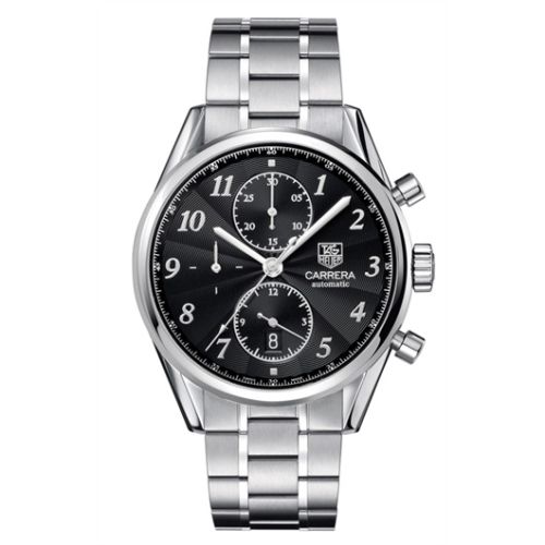 TAG Heuer Carrera Calibre 16 41 Heritage Paslanmaz Çelik / Siyah / Bilezik, referans CAS2110.BA0730