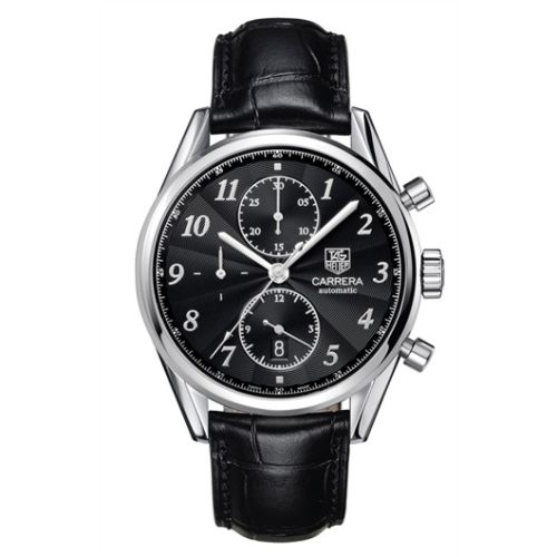 TAG Heuer Carrera Calibre 16 41 Heritage Paslanmaz Çelik / Siyah / Alligator, referans CAS2110.FC6266