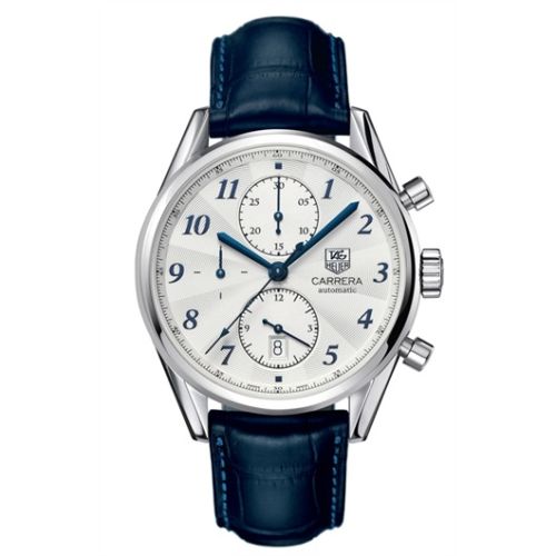 TAG Heuer Carrera Calibre 16 41 Heritage Paslanmaz Çelik / Gümüş / Alligator, referans CAS2111.FC6292