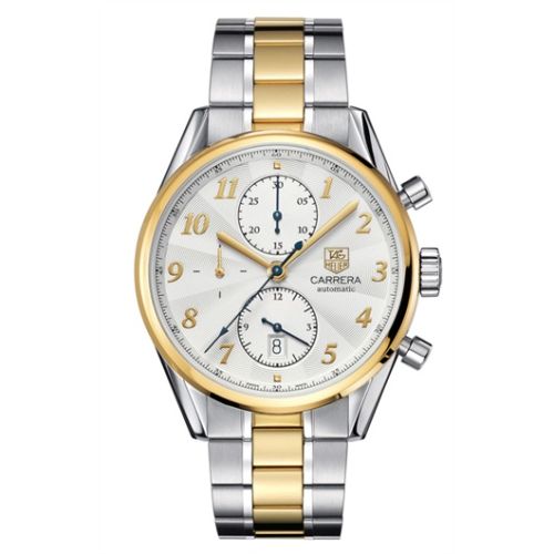 TAG Heuer Carrera Calibre 16 41 Heritage Paslanmaz Çelik / Sarı Altın / Gümüş / Bilezik, referans CAS2150.BD0731