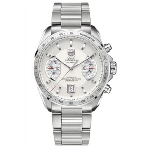 TAG Heuer Grand Carrera Calibre 17 RS 43 Paslanmaz Çelik / Gümüş / Bilezik, referans CAV511B.BA0902