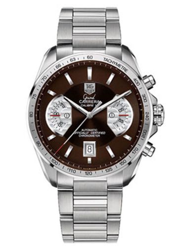 TAG Heuer Grand Carrera Calibre 17 RS 43 Paslanmaz Çelik / Kahverengi / Bilezik, referans CAV511E.BA0902