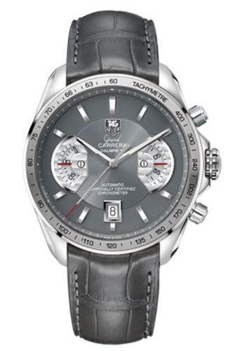 TAG Heuer Grand Carrera Calibre 17 RS 43 Paslanmaz Çelik / Gri / Alligator, referans CAV511J.FC6312