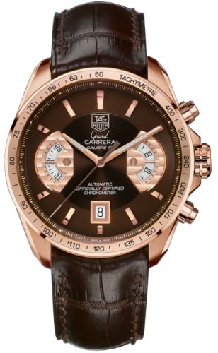 Grand Carrera Calibre 17 RS Chronograph Kırmızı Altın / Kahverengi / Alligator