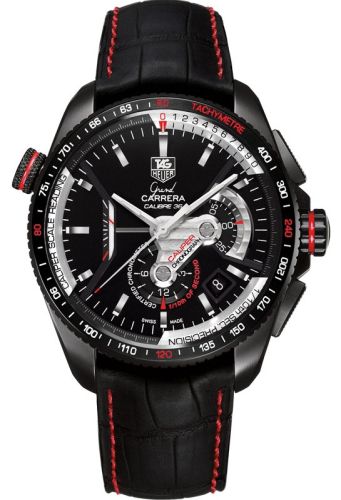 TAG Heuer Grand Carrera Calibre 36RS Caliper Chronograph Titanyum PVD / Siyah / Alligator 43mm, referans CAV5185.FC6237