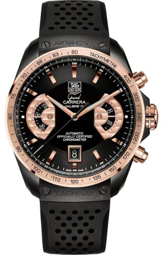 Grand Carrera Calibre 17 RS2 43 PVD / Kırmızı Altın / Siyah / Kauçuk