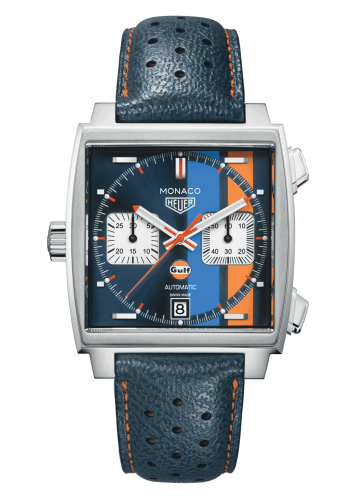 TAG Heuer Monaco Calibre 11 Paslanmaz Çelik / Mavi / Gulf, referans CAW211R.FC6401