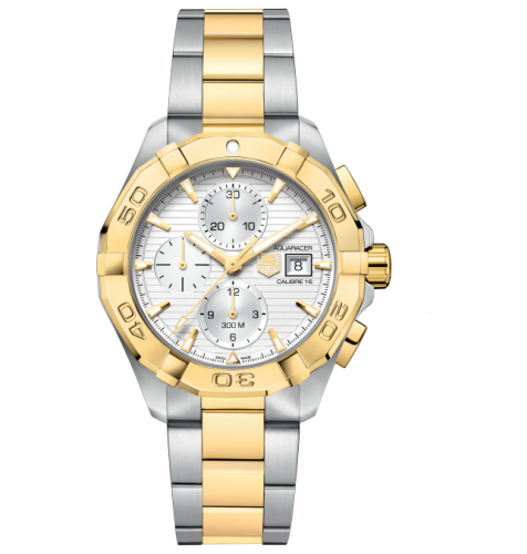 TAG Heuer Aquaracer 300M Calibre 16 43 Stainless Steel / Yellow gold / Silver / Bracelet, reference CAY2121.BB0923
