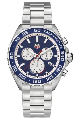 TAG Heuer Formula 1 Chronograph Quartz 43 Paslanmaz Çelik / Kırmızı Bull / Bilezik, referans CAZ1018.BA0842