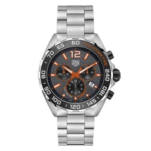TAG Heuer Formula 1 Chronograph Quartz Paslanmaz Çelik / Gri - Turuncu / Bilezik 43mm, referans CAZ101AH.BA0842