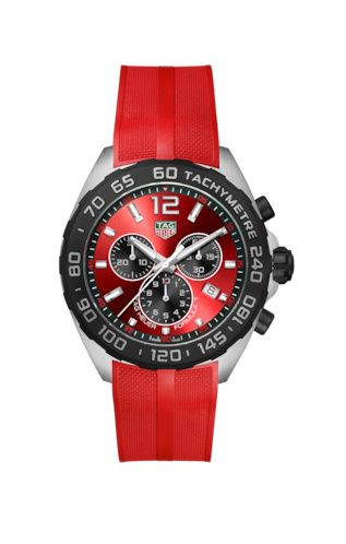 TAG Heuer Formula 1 Quartz Chronograph Paslanmaz Çelik / Kırmızı 43mm, referans CAZ101AN.FT8055