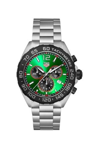TAG Heuer Formula 1 Quartz Chronograph Paslanmaz Çelik / Yeşil / Bilezik, referans CAZ101AP.BA0842