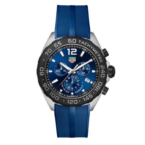 TAG Heuer Formula 1 Chronograph Quartz 43 Paslanmaz Çelik / Mavi / Kauçuk, referans CAZ101AV.FT8077