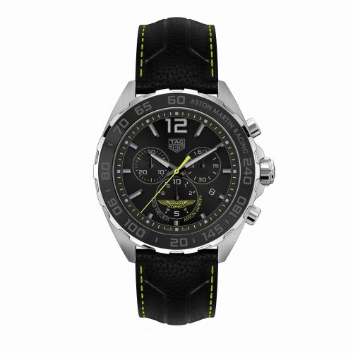 TAG Heuer Formula 1 Chronograph Quartz 43 Paslanmaz Çelik / Aston Martin / Calf, referans CAZ101P.FC8245