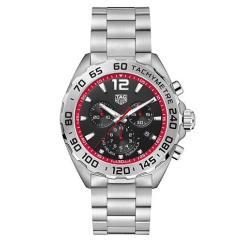 TAG Heuer Formula 1 Chronograph Quartz Paslanmaz Çelik / Racing Kırmızı / Bilezik 43mm, referans CAZ101Y.BA0842