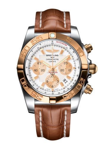 Breitling Chronomat 44 Paslanmaz Çelik / Pembe Altın / Antarctica Beyaz / Croco, referans CB011012.A696.737P